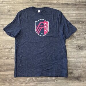 St. Louis City SC T-Shirt Mens XL Blue MLS Soccer Tee Creator Club Logo Fan Gear